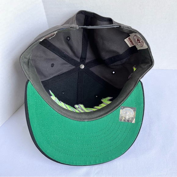 Indianapolis Indians 47 Brand MLB Gray Neon Green Embroidered Snapback Hat - Picture 11 of 15